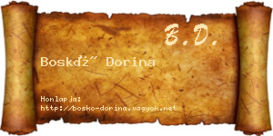 Boskó Dorina névjegykártya